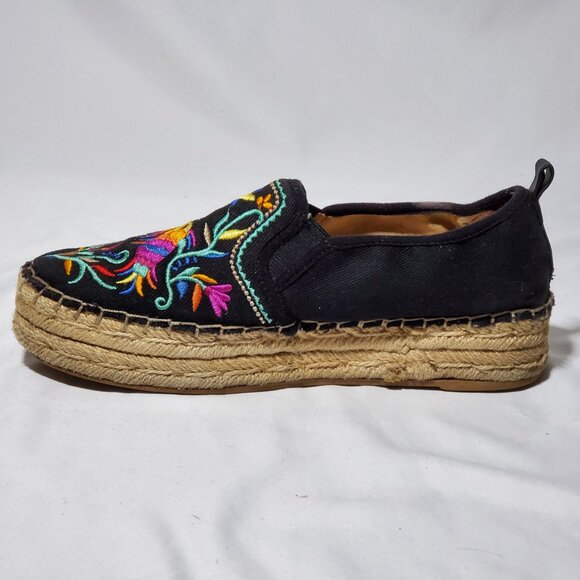 SAM EDELMAN Womens Carrin Platform Floral Fish Slip-On Shoe, Black Size 8 - READ - Picture 2 of 11